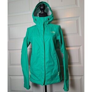 The North Face Size XS Venture Rain Jacket Green HyVent 2.5L Waterproof Shell